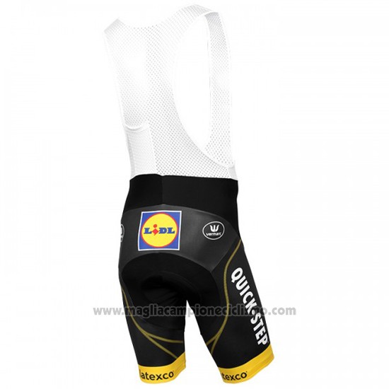 2016 Abbigliamento Ciclismo Etixx Quick Step Giallo e Nero Manica Corta e Salopette